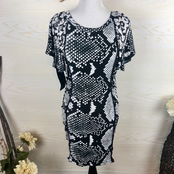 bebe Dresses & Skirts - {NEW} Bebe Addiction Snakeskin Print Bodycon Dress
